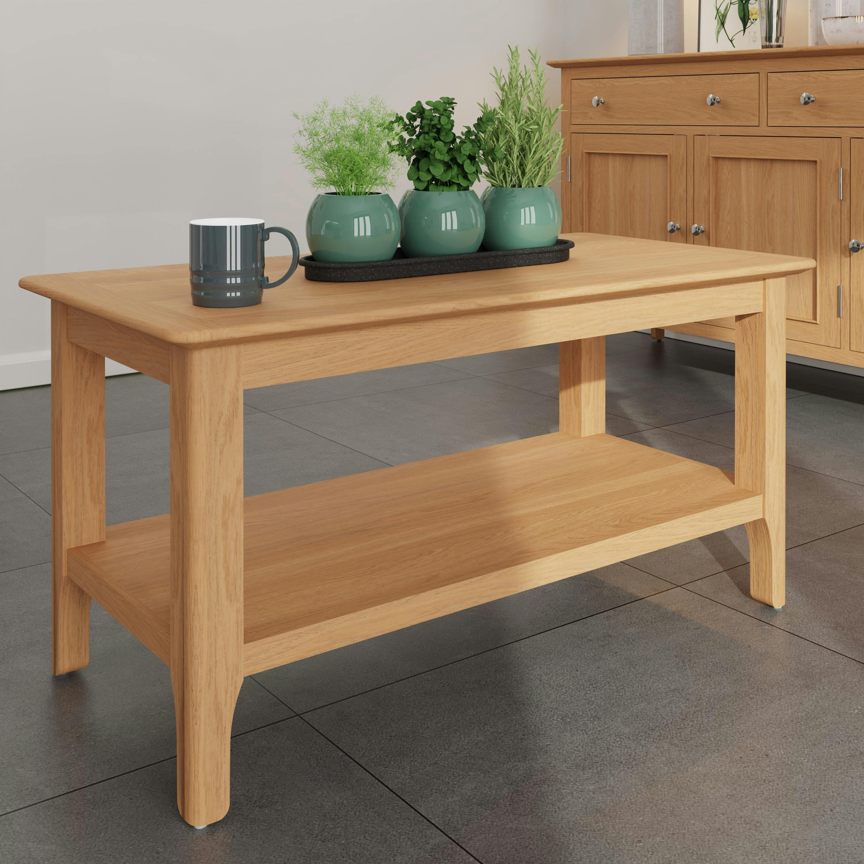 Table basse double plateau en bois blond CRUZ