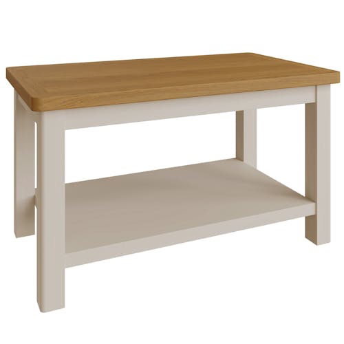 Table basse double plateau en bois finition gris clair BATH