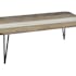 Table basse en Acacia massif bandes teintes variées et pieds métal noir 120x70x41,5cm CADIX