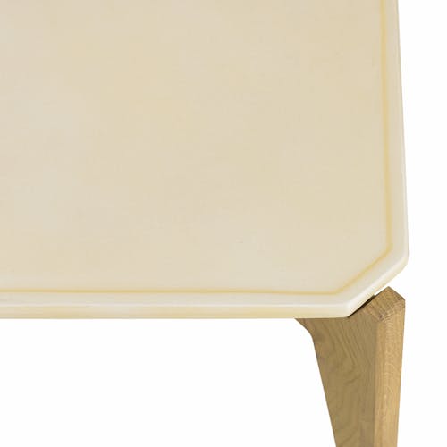 Table basse en béton beige 130 x 70 cm angles biseautés BRASILIA