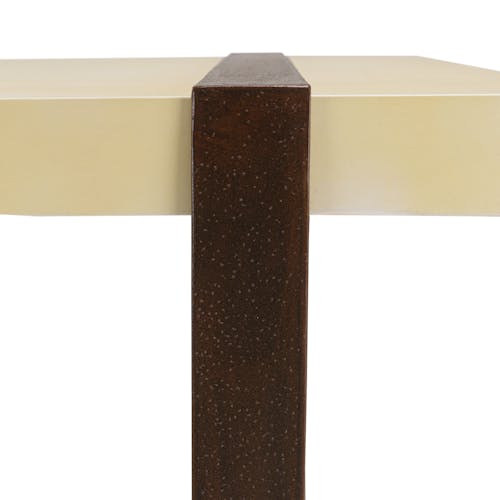 Table basse en béton beige pieds métal encastrés 135 cm BRASILIA