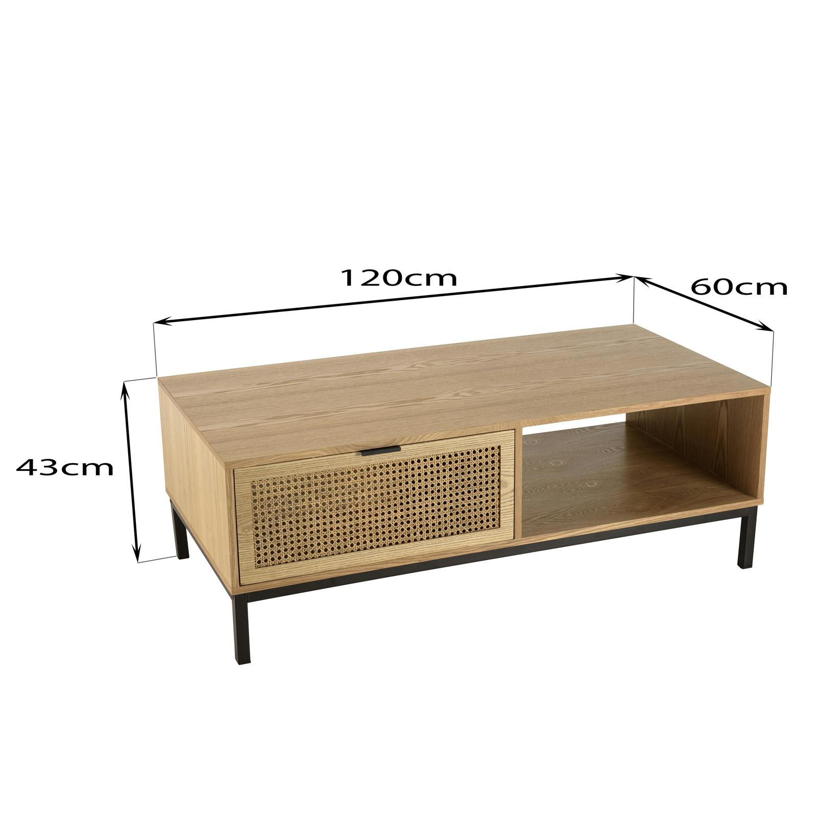 Costway Table Basse Vintage Avec 2 Tiroirs Et Étagère De Rangement