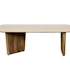 Table basse en bois de manguier et travertin MOON