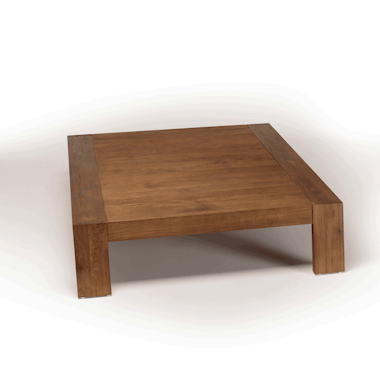 Table basse en bois de teck forme trapèze SWING