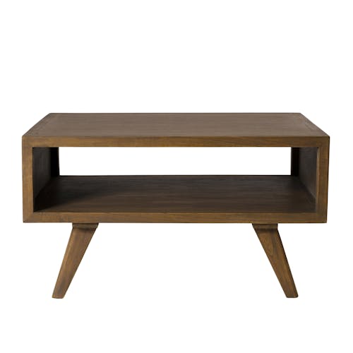 Table basse en bois exotique couleur cannelle 70x50x40cm FANNY