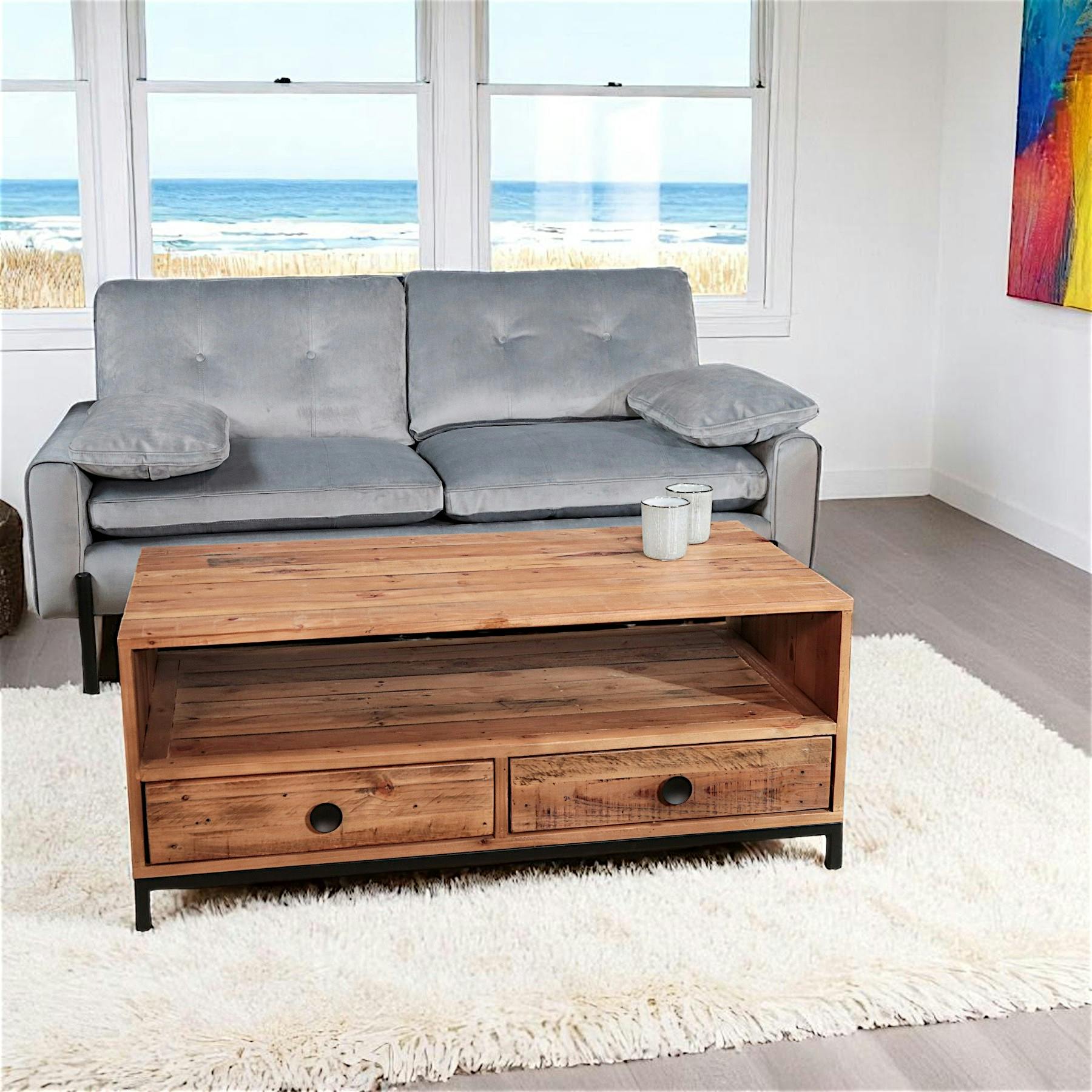 Table basse en bois recyclé CANBERRA