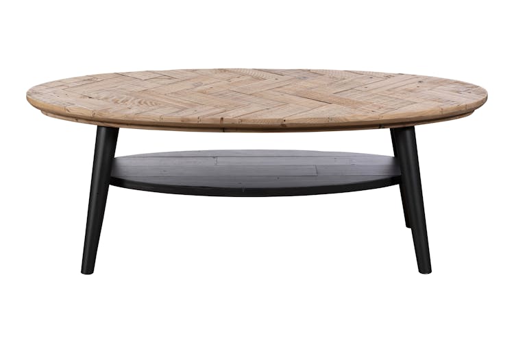 Table basse en bois recyclé FSC motif chevron FAGA
