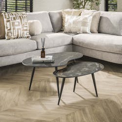 Table basse en céramique forme haricot (lot de 2) GALWAY