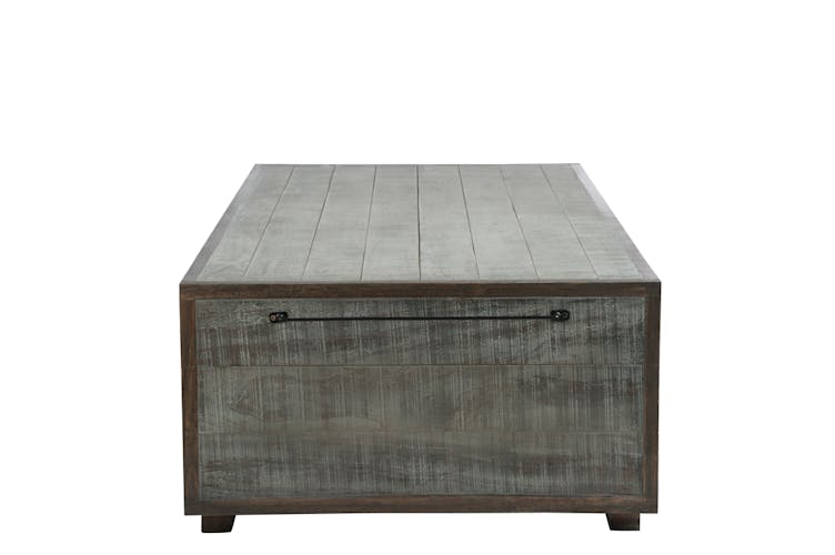 Table basse en pin gris avec porte-revue - 145x80x35cm FOREST