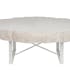 Table basse en résine blanche, 117x107x43cm