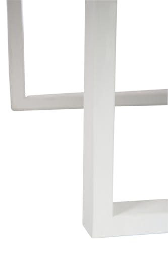 Table basse en résine blanche, 117x107x43cm