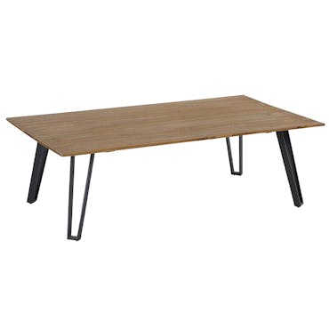  Table basse rectangulaire en bois pieds metal epingles de style contemporain