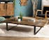 Table basse rectangulaire en bois traverses de chemin de fer style industriel