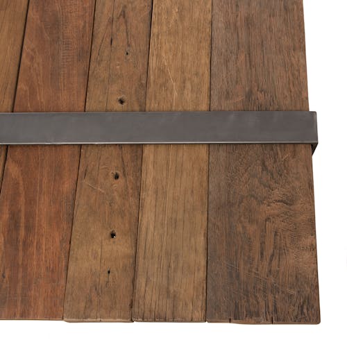 Table basse rectangulaire en bois traverses de chemin de fer style industriel