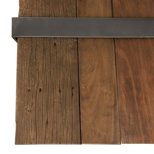 Table basse rectangulaire en bois traverses de chemin de fer style industriel