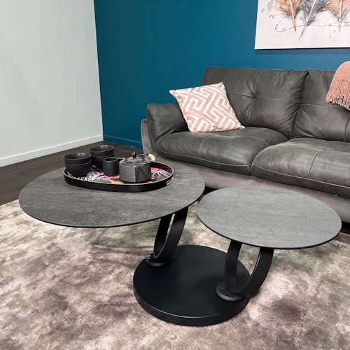 Table basse extensible en céramique anthracite LOMBARDIE