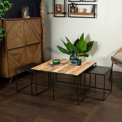 Table basse gigogne carrée DUMAI | Tables basses gigognes | Pier Import