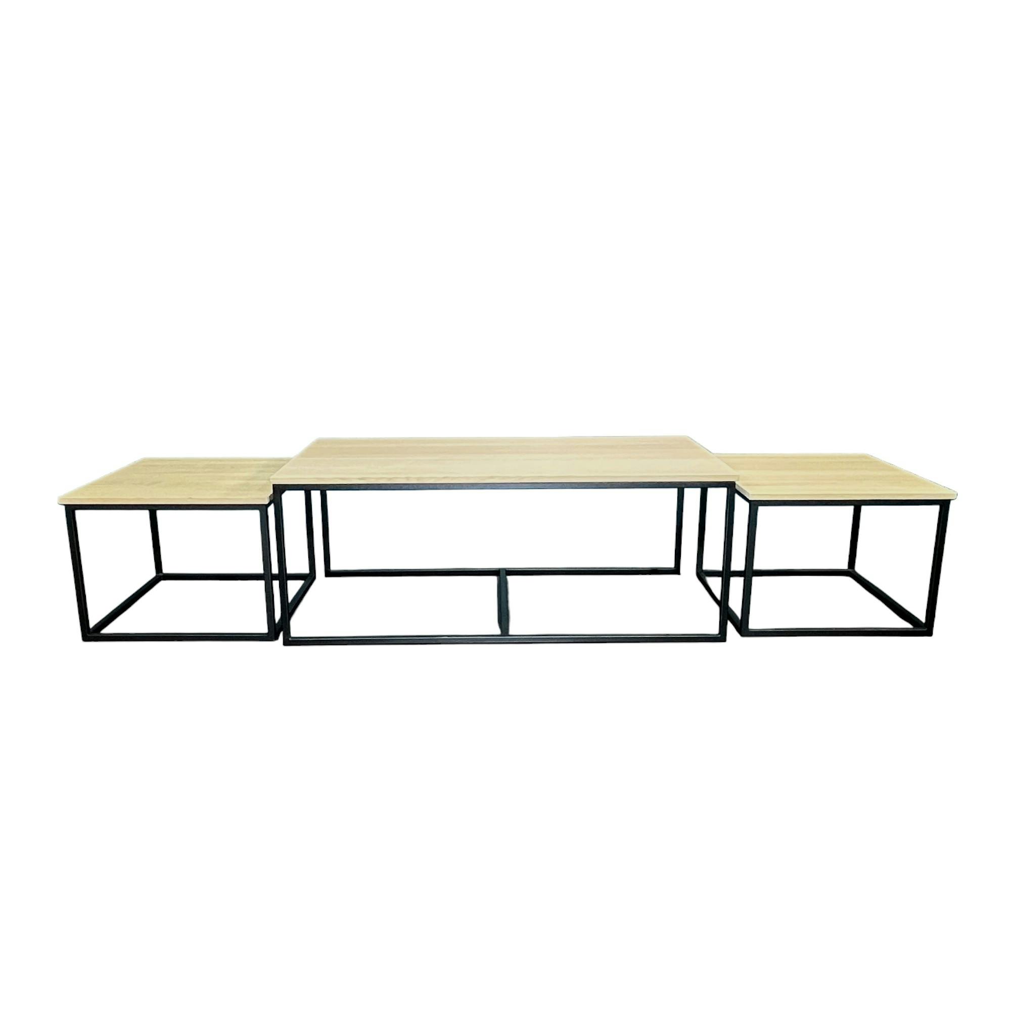 Table basse gigogne en bois de chêne blanc (lot de 3) COLOGNE | Tables ...
