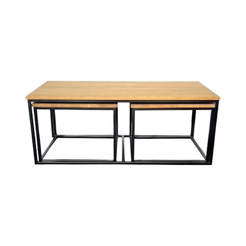 Table basse gigogne en bois de chêne huilé (lot de 3) COLOGNE