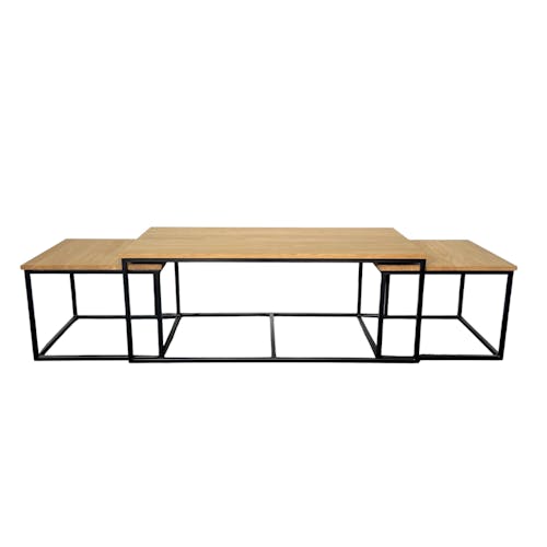 Table basse gigogne en bois de chêne huilé (lot de 3) COLOGNE