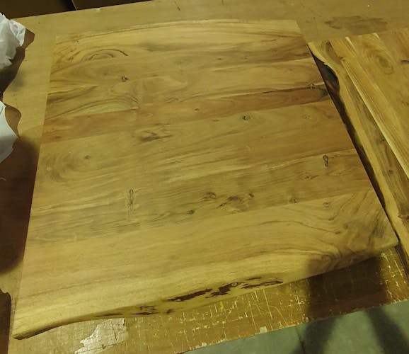 Table basse gigogne en bois massif bordures naturelles (lot de 2) MELBOURNE