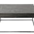 Table basse carree en bois gris et metal vieilli de style contemporain