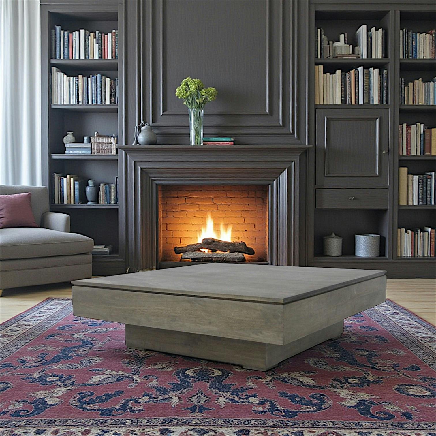 Table basse hévéa 100X100cm HELENA