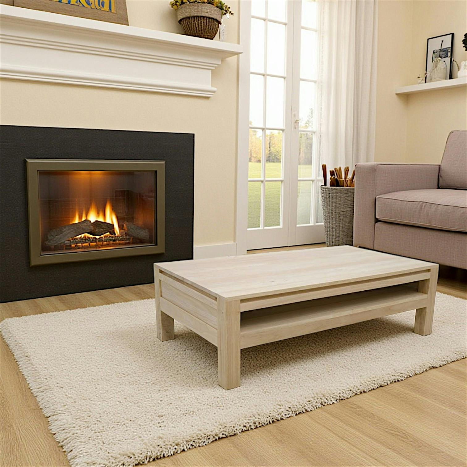 Table basse hévéa 115X65cm OLGA