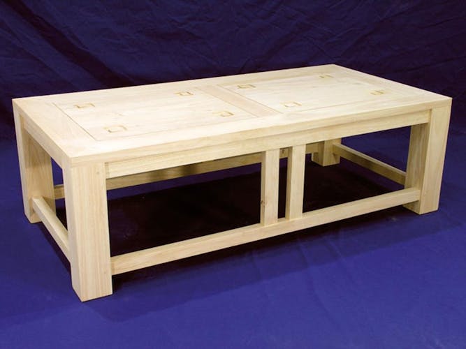 Table basse hévéa 120x60cm TESSA