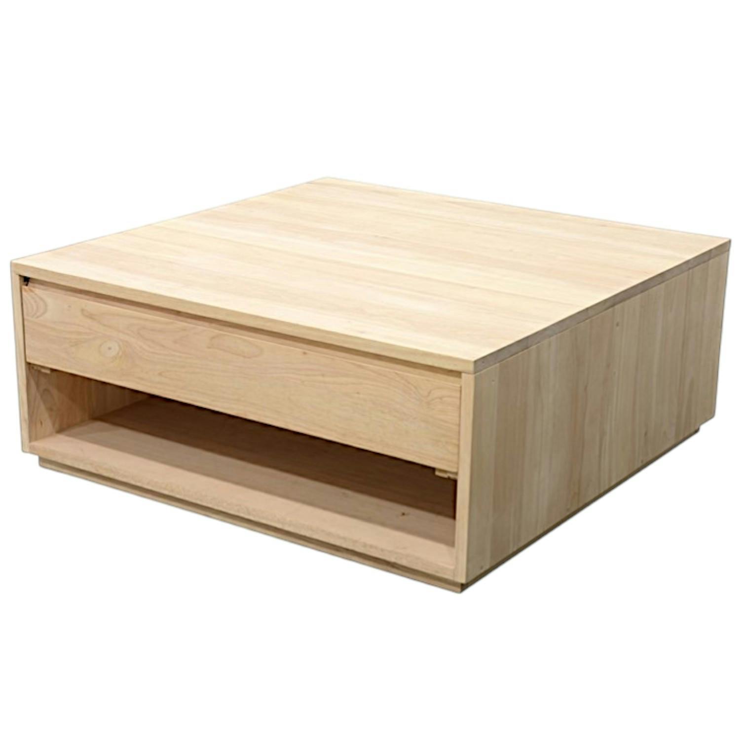 Table basse Hévéa 2 tiroirs 90x90x40cm BALTIC