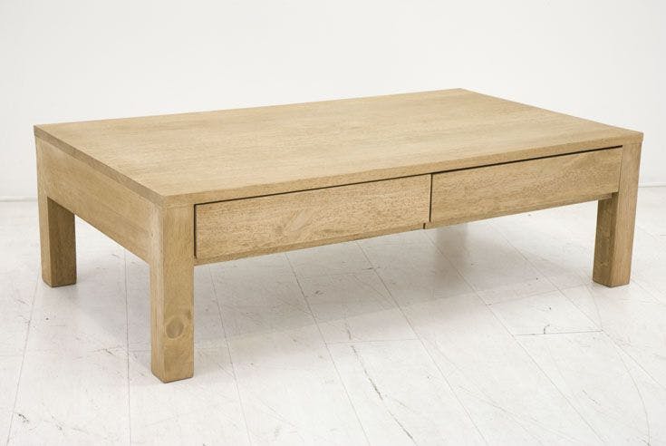 Table basse hévéa 4 tiroirs 115X65cm OLGA