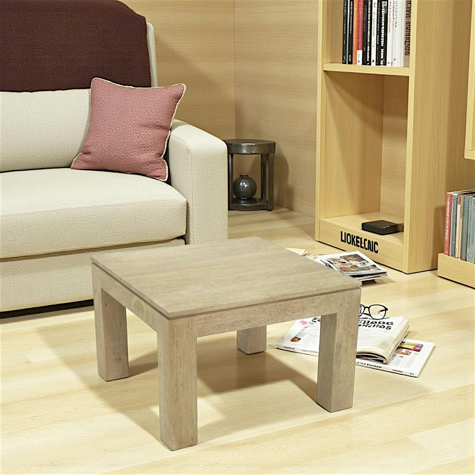 Table basse hévéa 60X60cm HELENA
