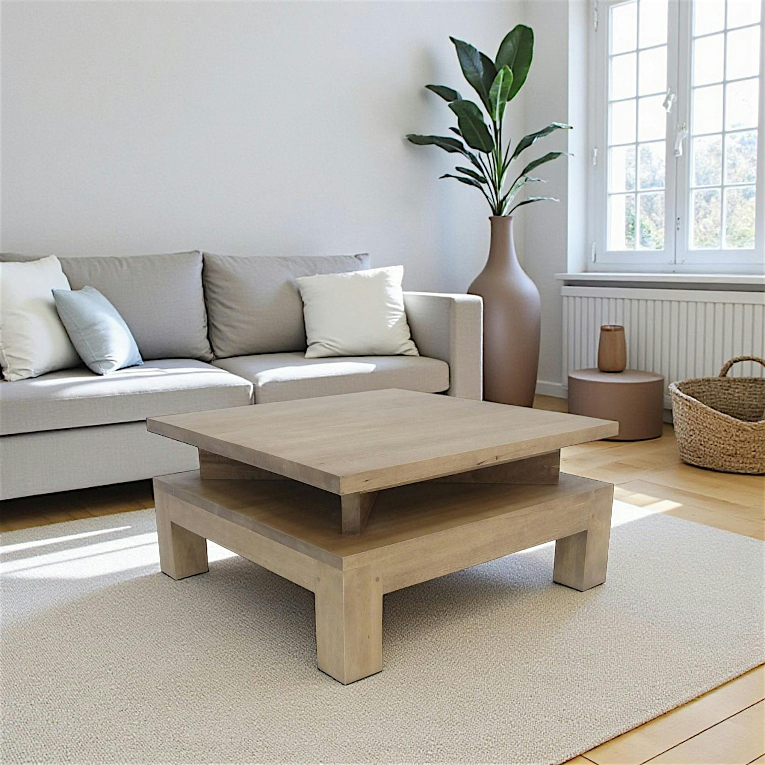 Table basse hévéa 70cm HELENA