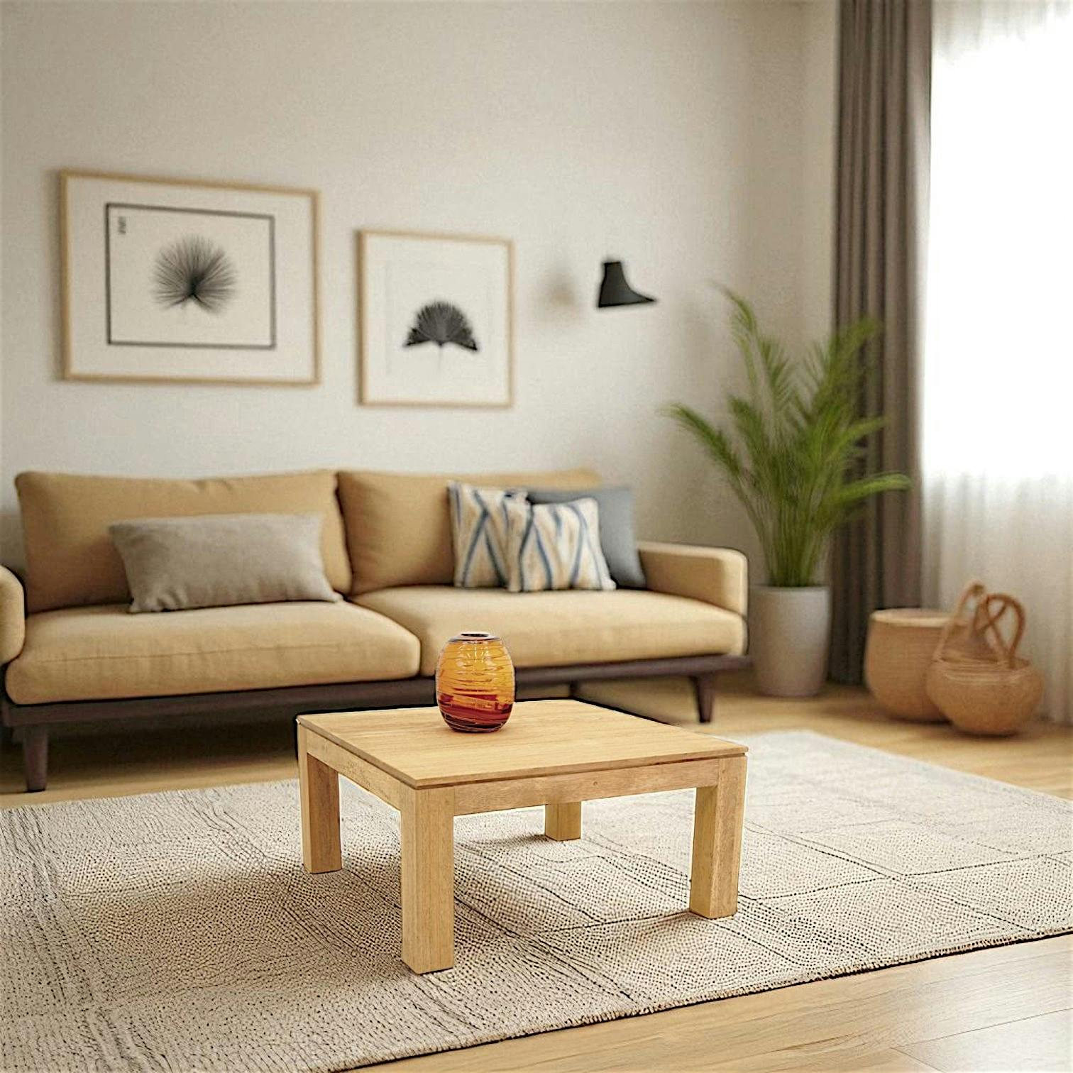 Table basse hévéa 80X80cm HELENA