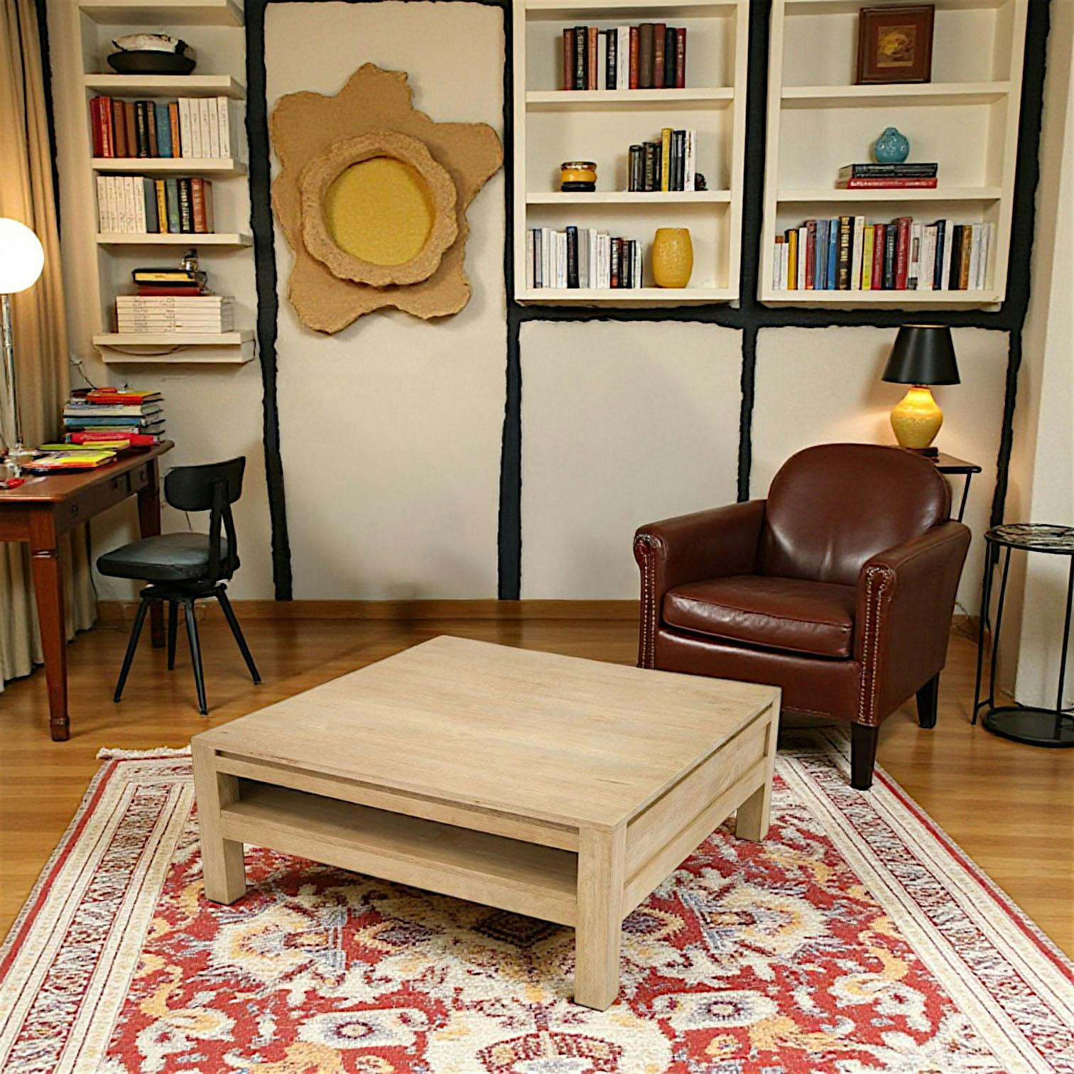 Table basse hévéa 90X90cm OLGA