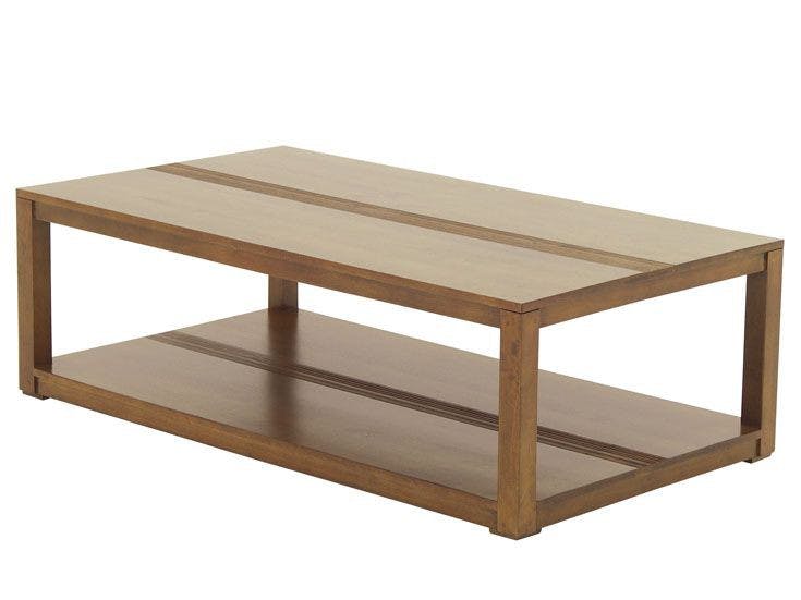 Table basse hévéa double plateau 125x70cm GALA