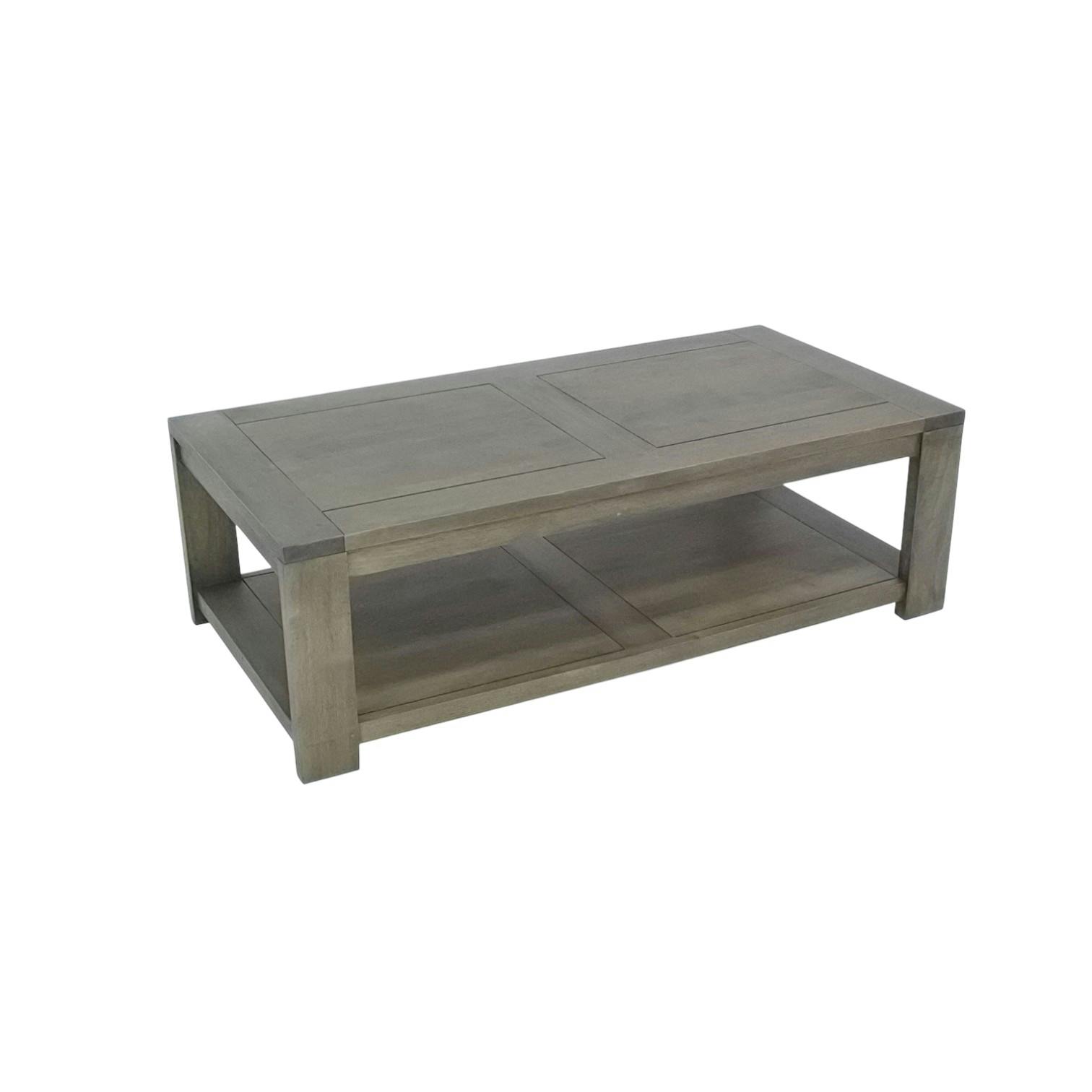 Table basse Hévéa double plateaux 120x60x38cm OLGA