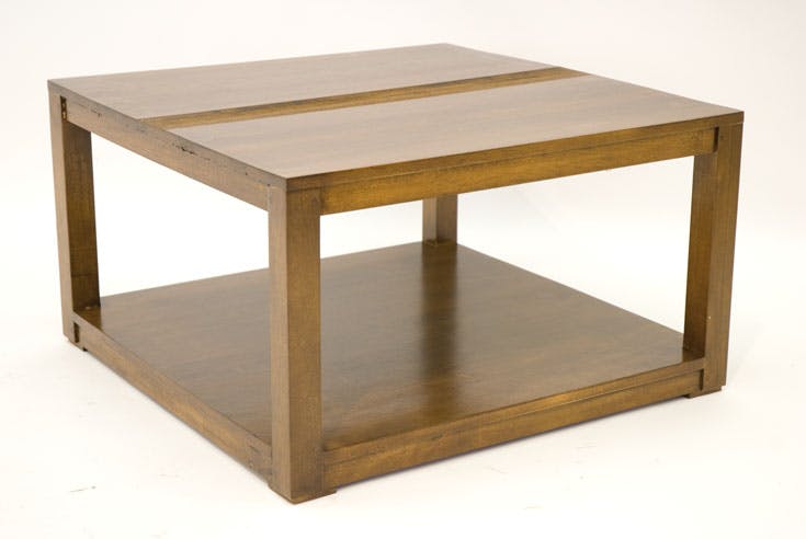 Table basse Hévéa double plateaux 70x70x40cm GALA