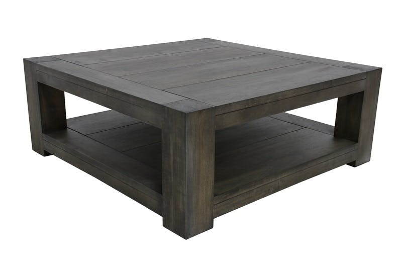 Table basse Hévéa double plateaux 90x90x35cm ATTAN