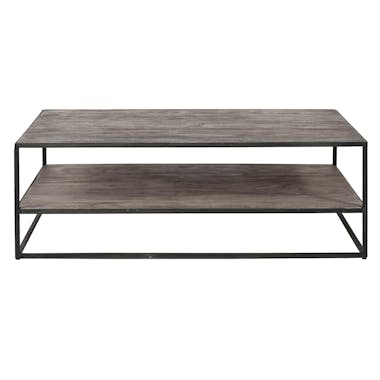 Table basse industrielle bois grisé OBAN