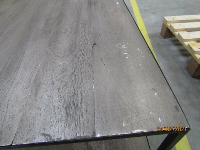 Table basse industrielle bois grisé OBAN