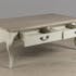 Table basse inspiration baroque 2 tiroirs en Manguier couleur argile 115,5x65x46,5cm ODYSSEE