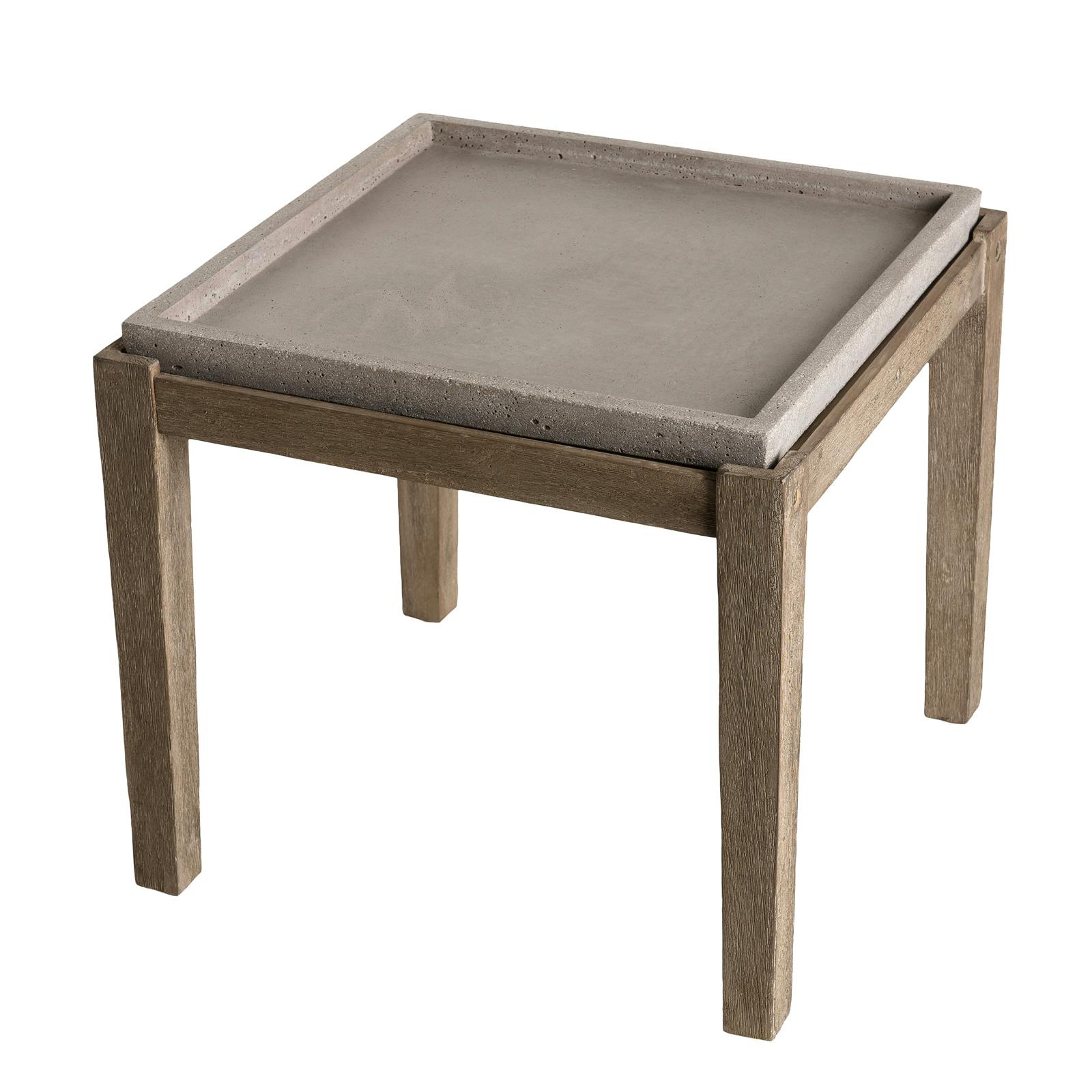 Table basse jardin acacia béton forme carrée PM HERCULE