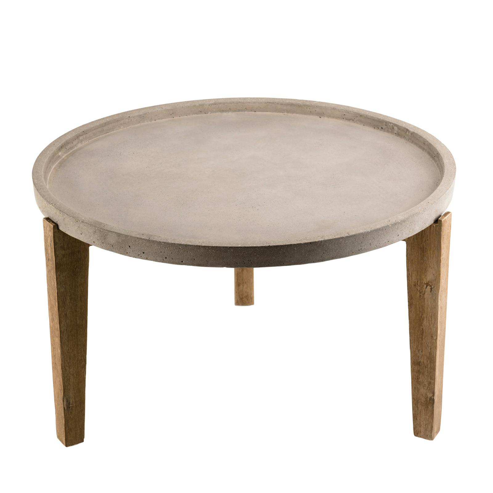 Table basse jardin acacia béton forme ronde GM HERCULE