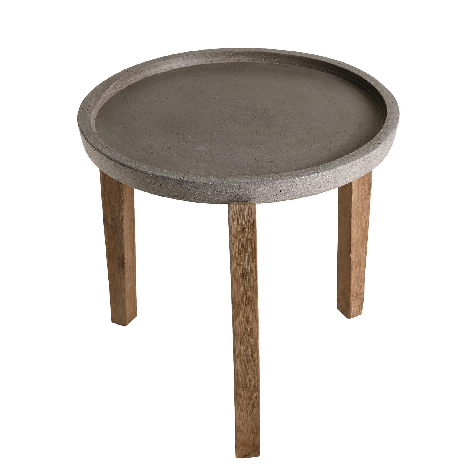 Table basse jardin acacia béton forme ronde PM HERCULE