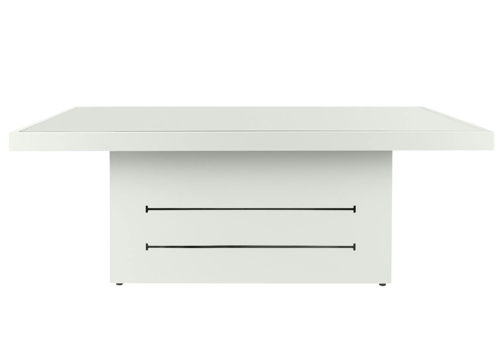 Table basse jardin en aluminium blanc avec pied central MAJORQUE