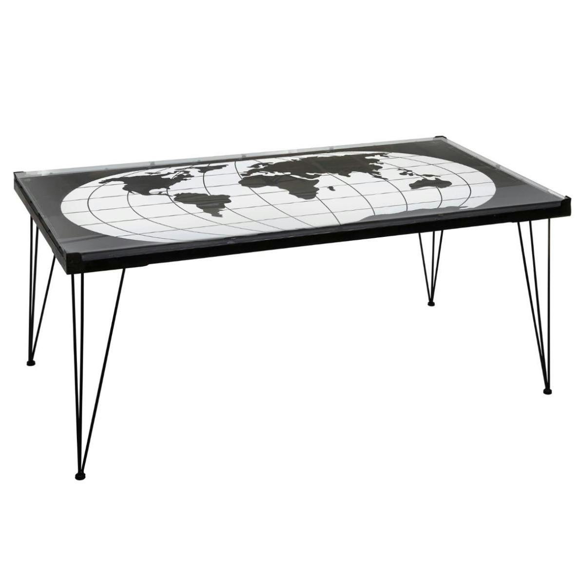 Table basse Mappemonde plateau verre