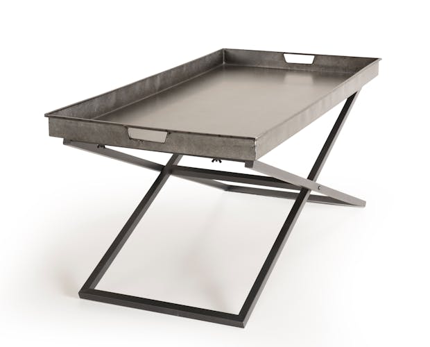 Table basse rectangulaure en metal vieilli de style industriel
