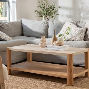Table basse moderne 2 plateaux TREVI