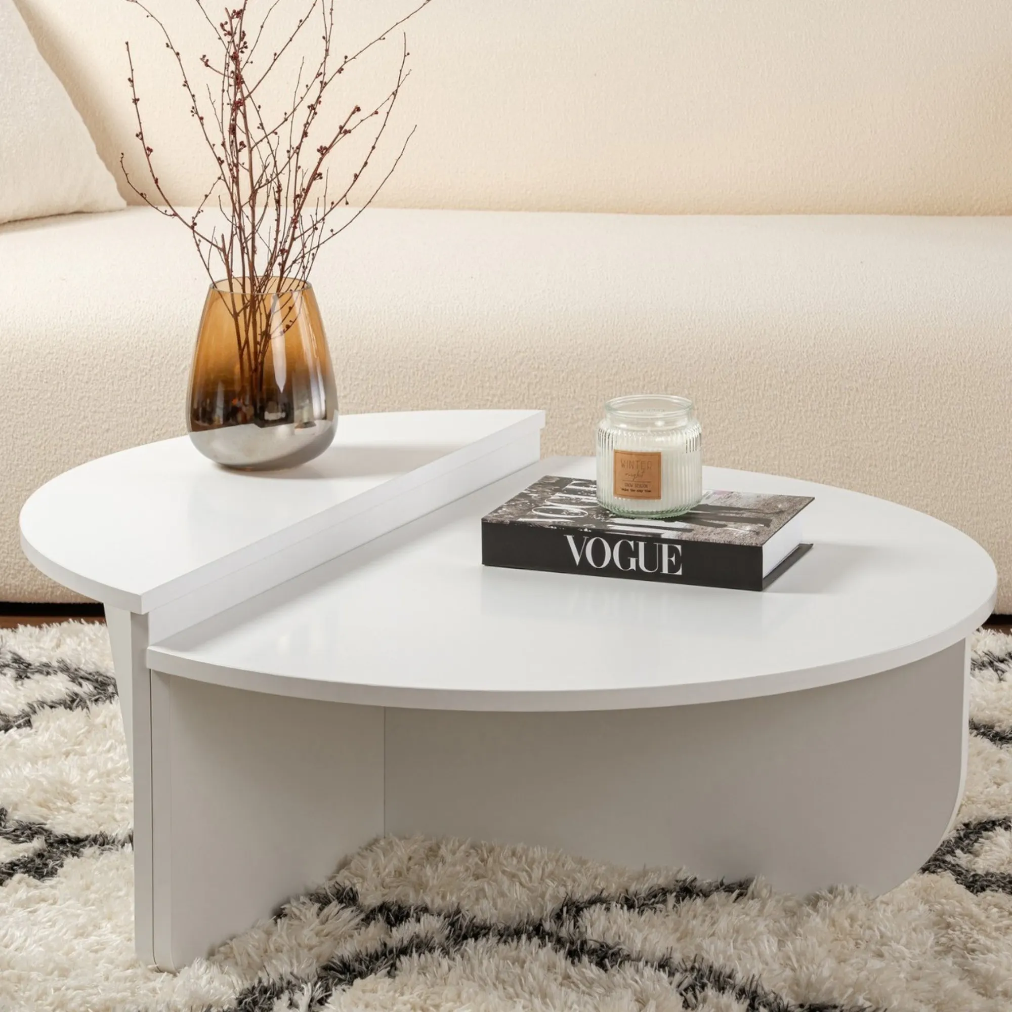 Table Basse Blanc Laque